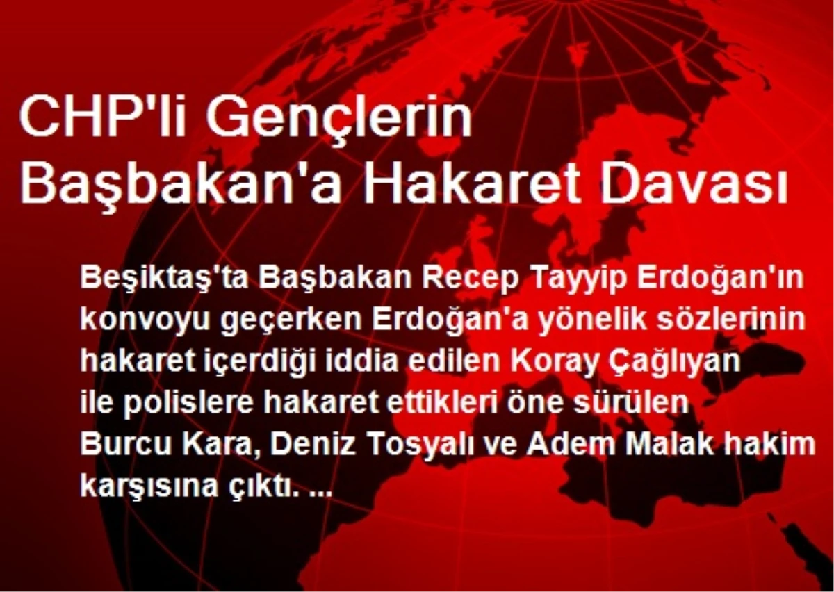 CHP\'li Gençlerin Başbakan\'a Hakaret Davası