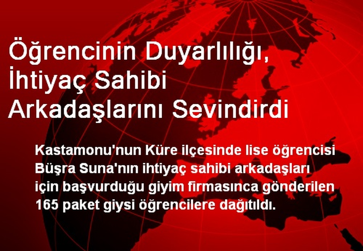 Öğrencinin Duyarlılığı, İhtiyaç Sahibi Arkadaşlarını Sevindirdi
