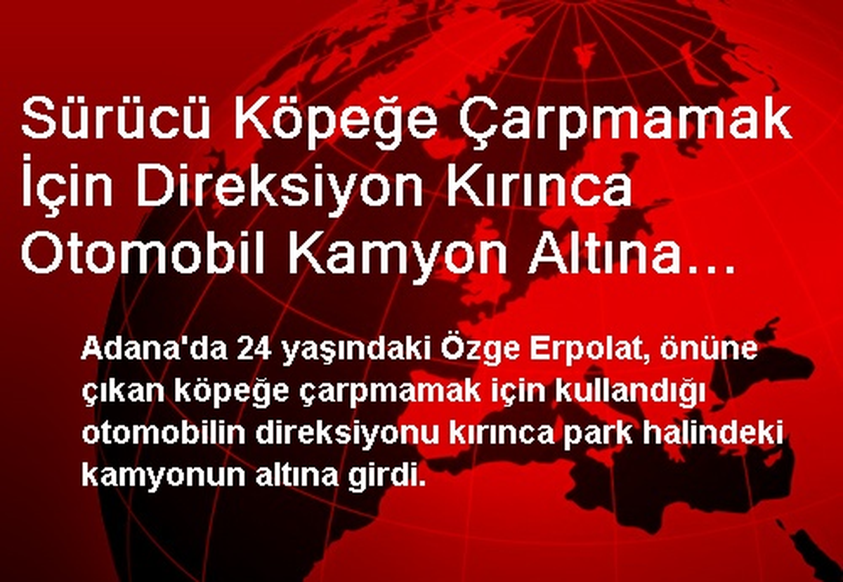 Sürücü Köpeğe Çarpmamak İçin Direksiyon Kırınca Otomobil Kamyon Altına Girdi