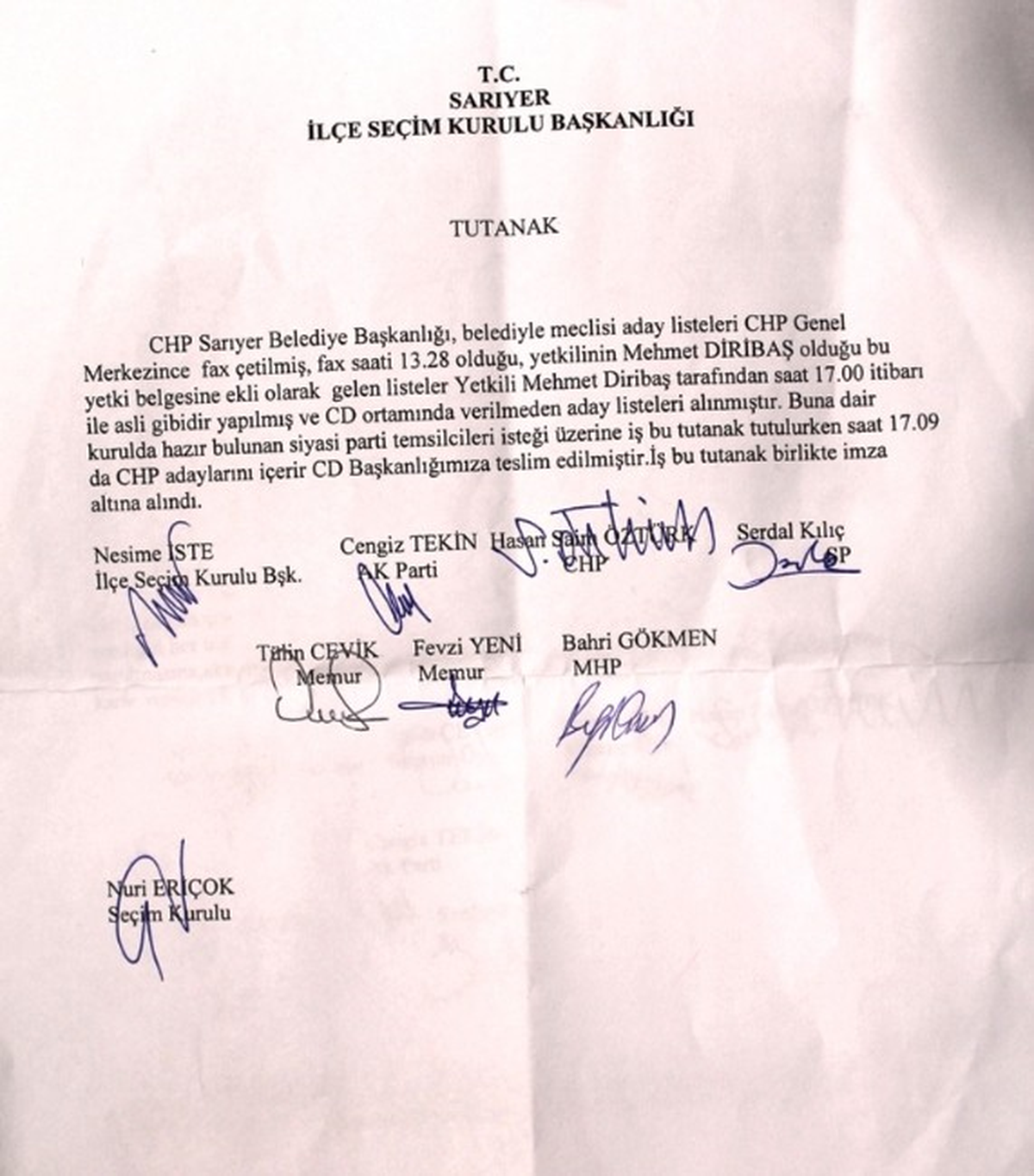 CHP Sarıyer'de Seçime Giremeyebilir