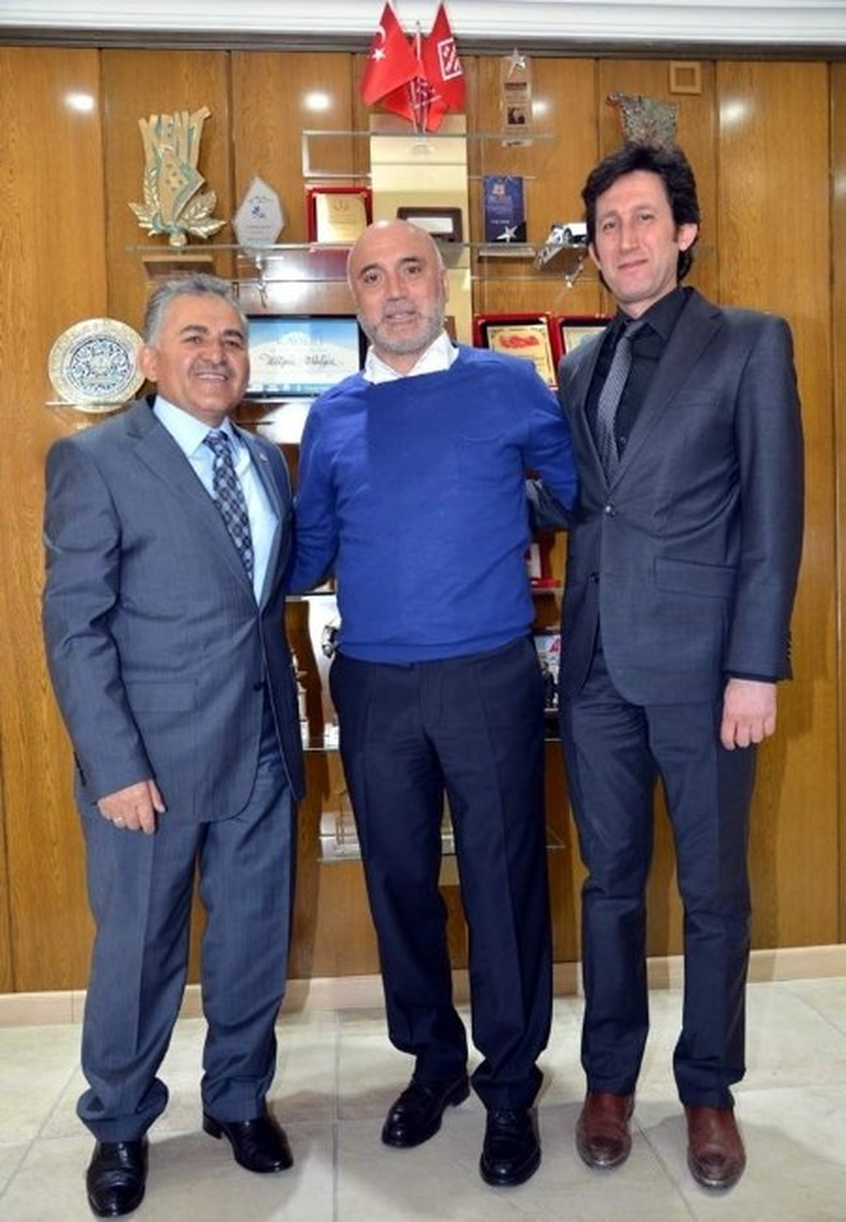 Kayseri Erciyesspor Teknik Direktör Karaman\'dan Onursal Başkan Büyükkılıç\'a Ziyaret