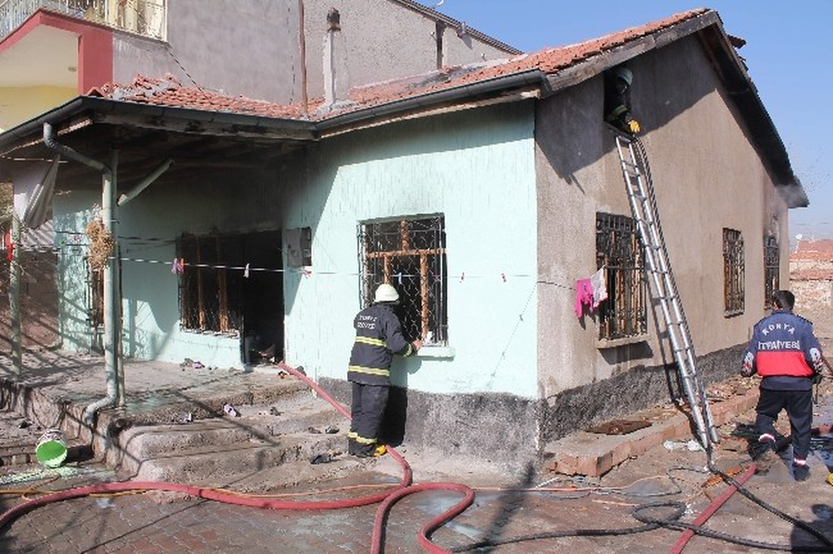 Konya\'da Müstakil Evde Çıkan Yangın Korkuttu