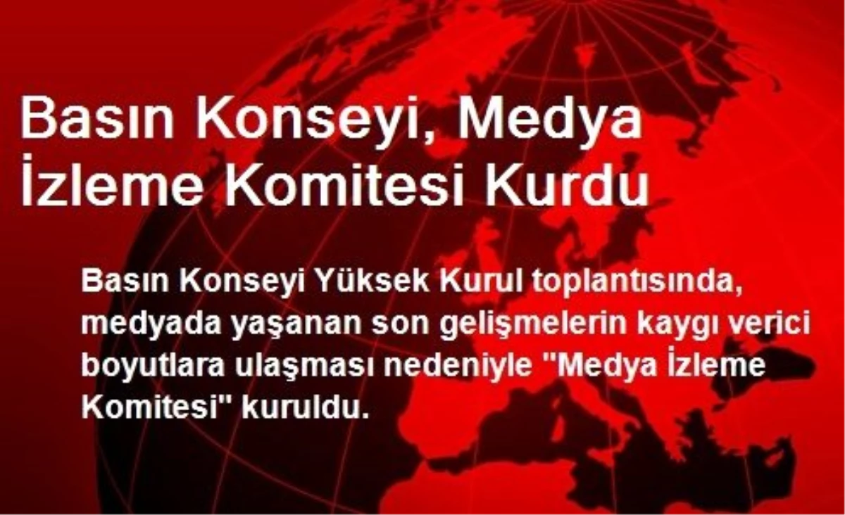 Basın Konseyi, Medya İzleme Komitesi Kurdu