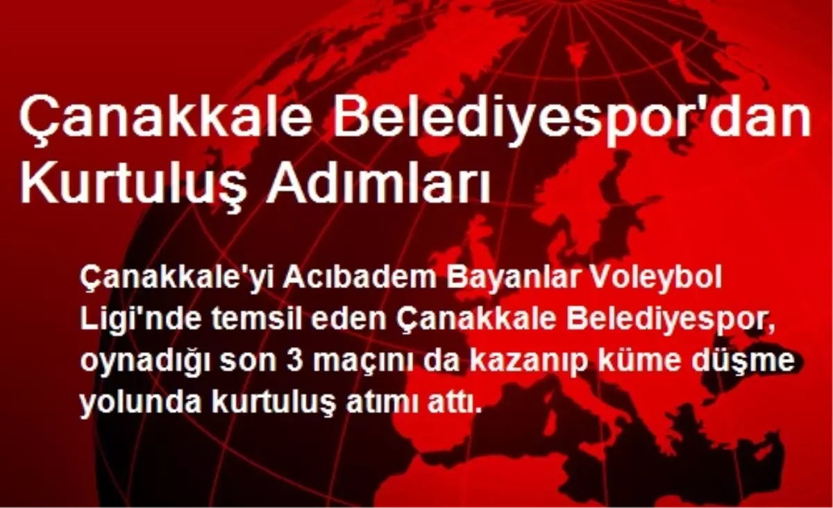 Çanakkale Belediyespor\'dan Kurtuluş Adımları