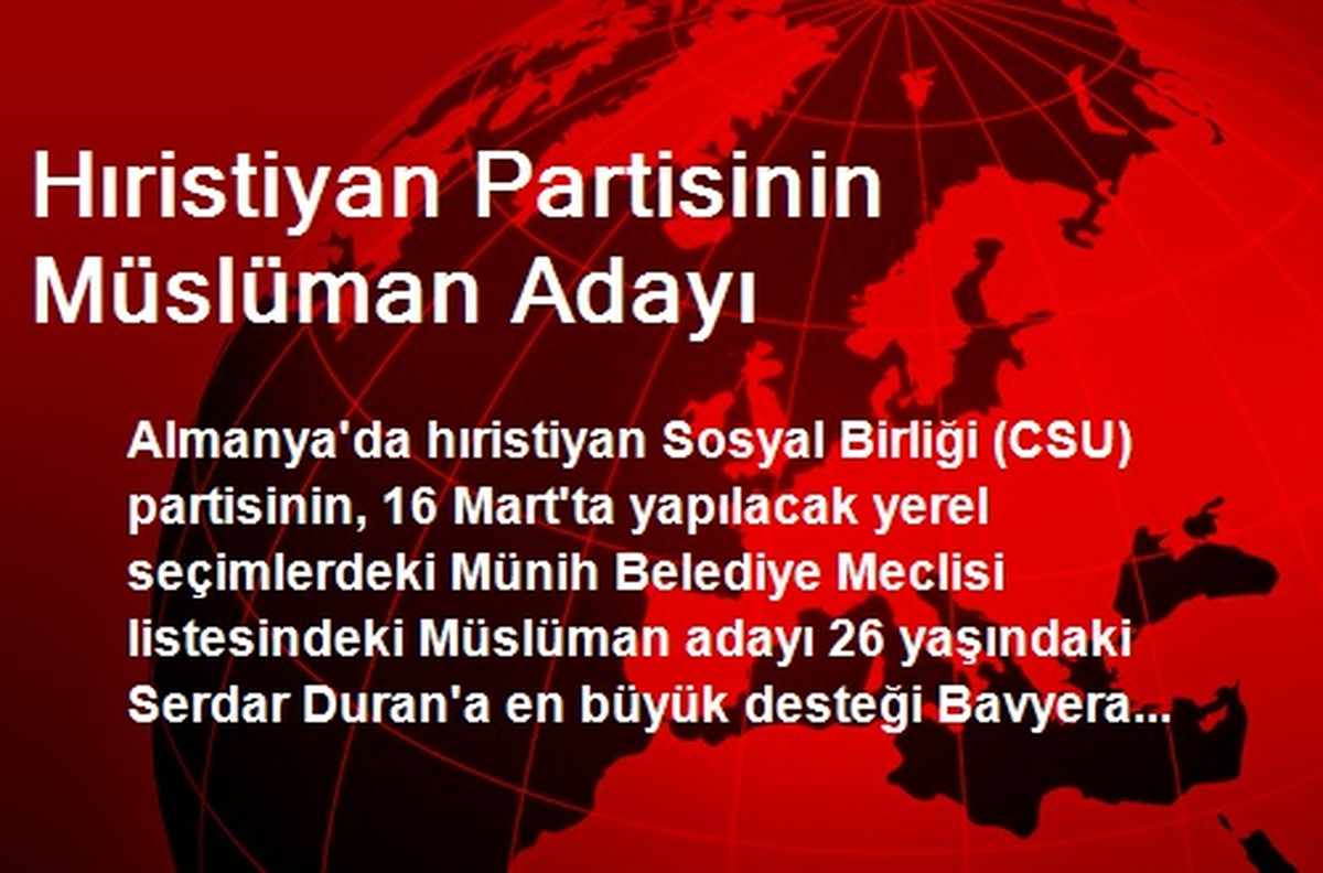 Hıristiyan Partisinin Müslüman Adayı