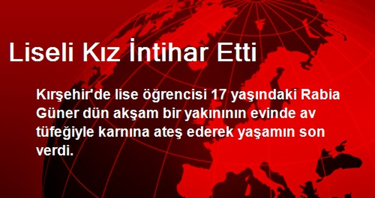 Liseli Kız İntihar Etti