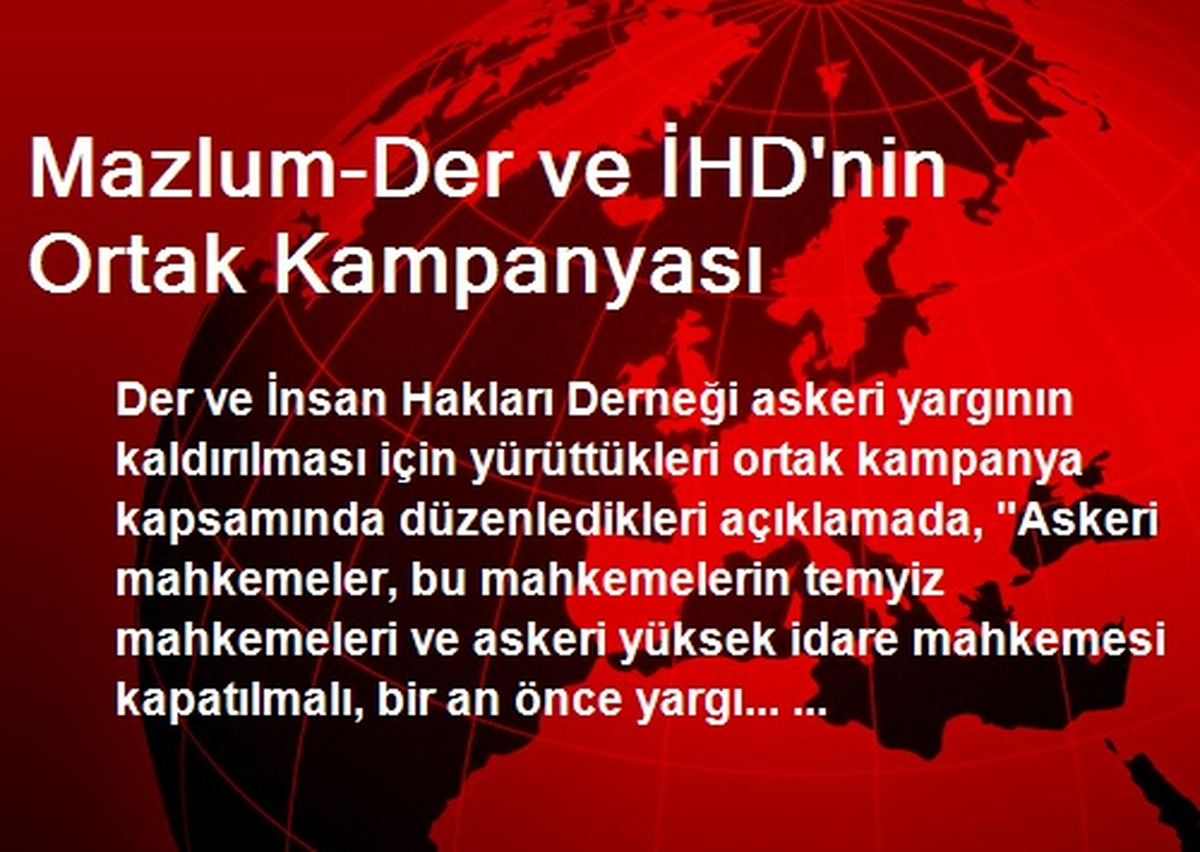 Mazlum-Der ve İHD\'nin Ortak Kampanyası