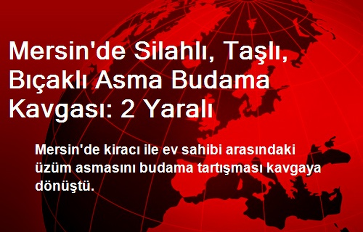 Mersin\'de Silahlı, Taşlı, Bıçaklı Asma Budama Kavgası: 2 Yaralı