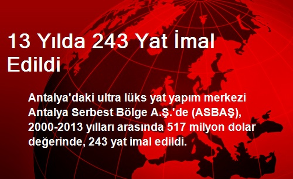 13 Yılda 243 Yat İmal Edildi