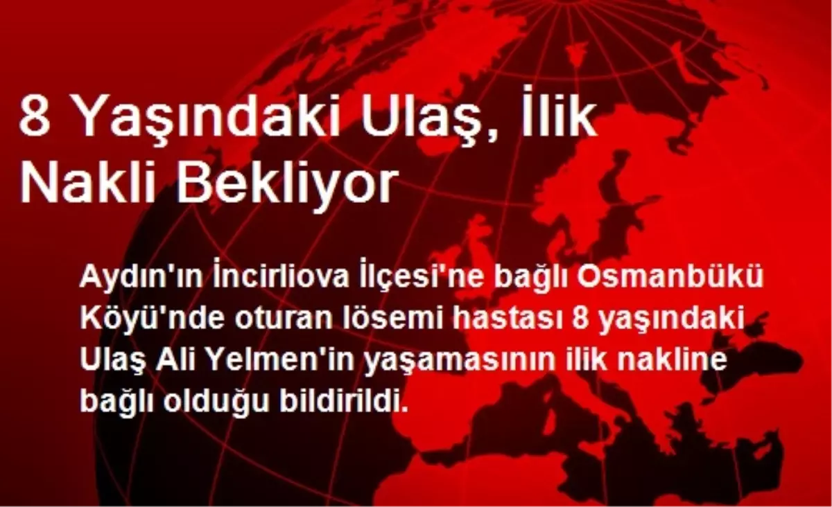 8 Yaşındaki Ulaş, İlik Nakli Bekliyor