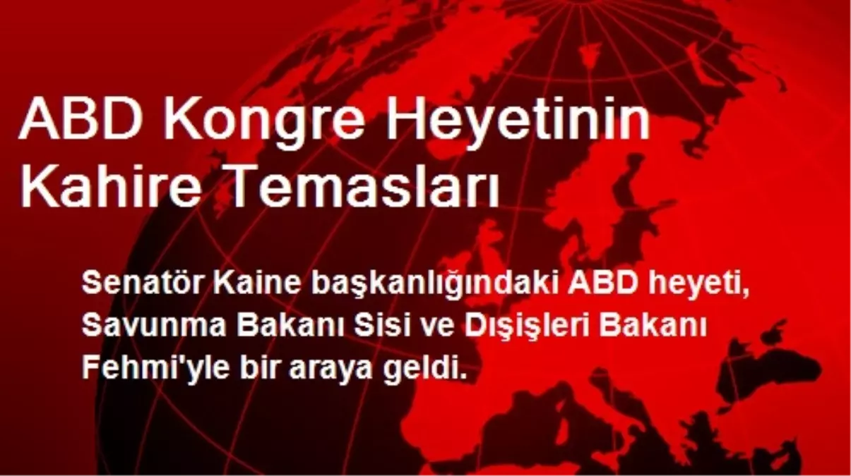 ABD Kongre Heyetinin Kahire Temasları