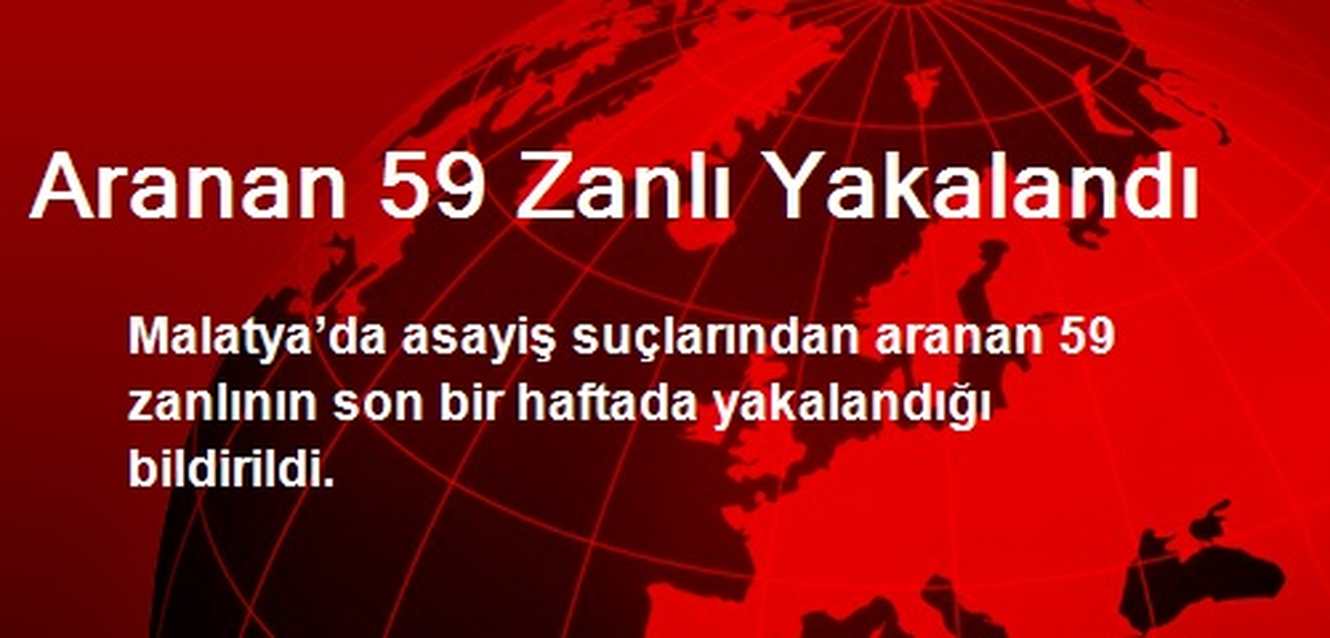 Aranan 59 Zanlı Yakalandı