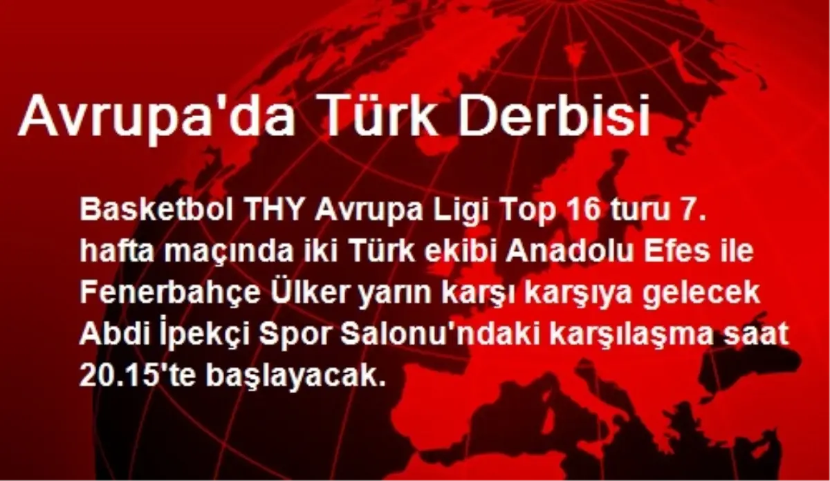 Avrupa\'da Türk Derbisi