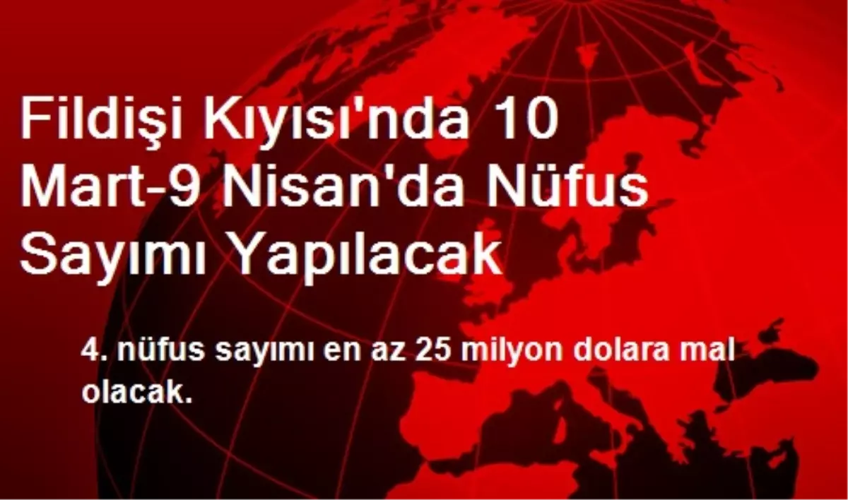 Fildişi Kıyısı\'nda 10 Mart-9 Nisan\'da Nüfus Sayımı Yapılacak