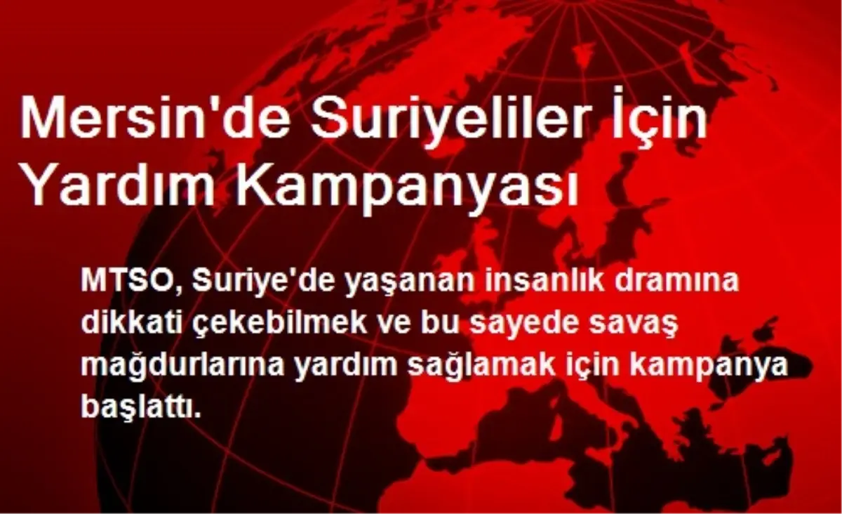 Mersin\'de Suriyeliler İçin Yardım Kampanyası