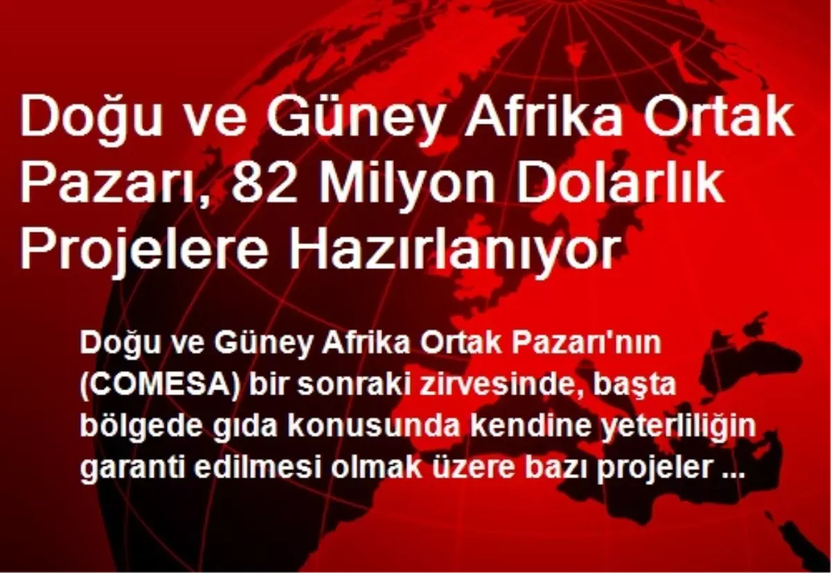 Doğu ve Güney Afrika Ortak Pazarı, 82 Milyon Dolarlık Projelere Hazırlanıyor