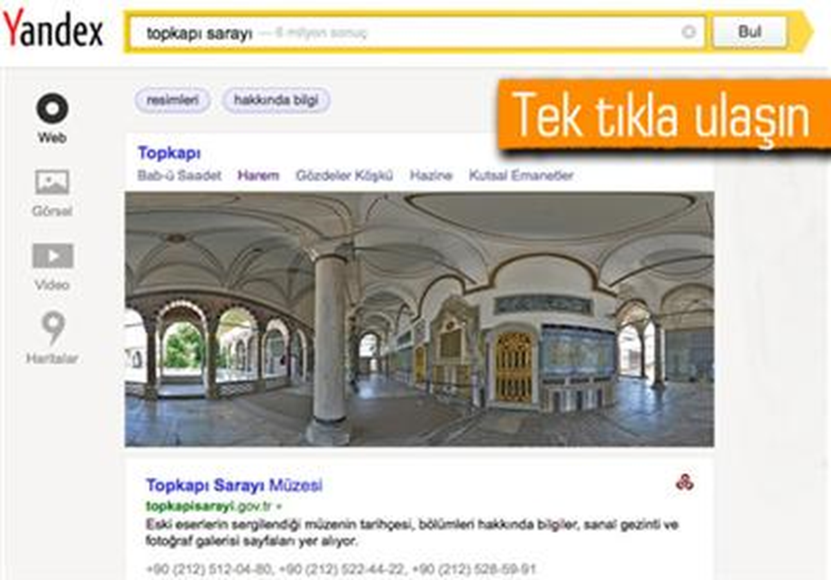 Topkapı Sarayı\'nı Yandex\'le Gezin