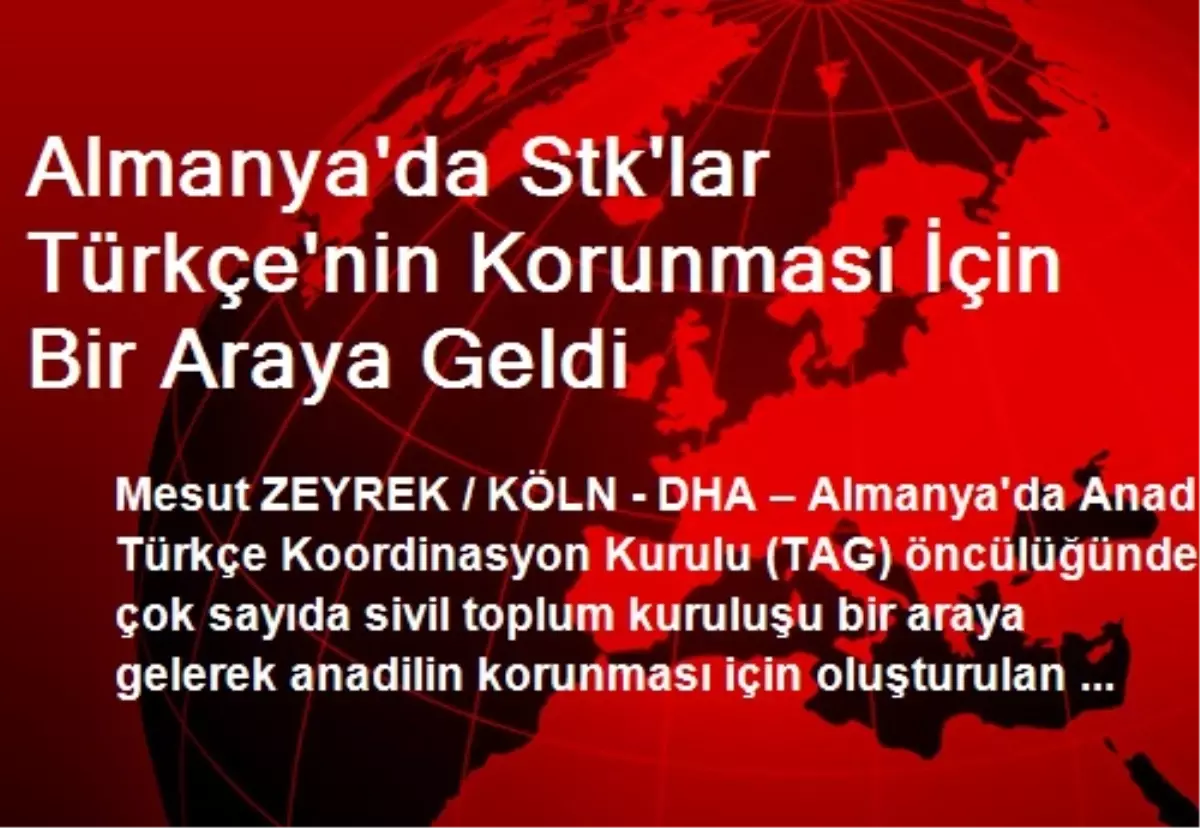 Almanya\'da Stk\'lar Türkçe\'nin Korunması İçin Bir Araya Geldi