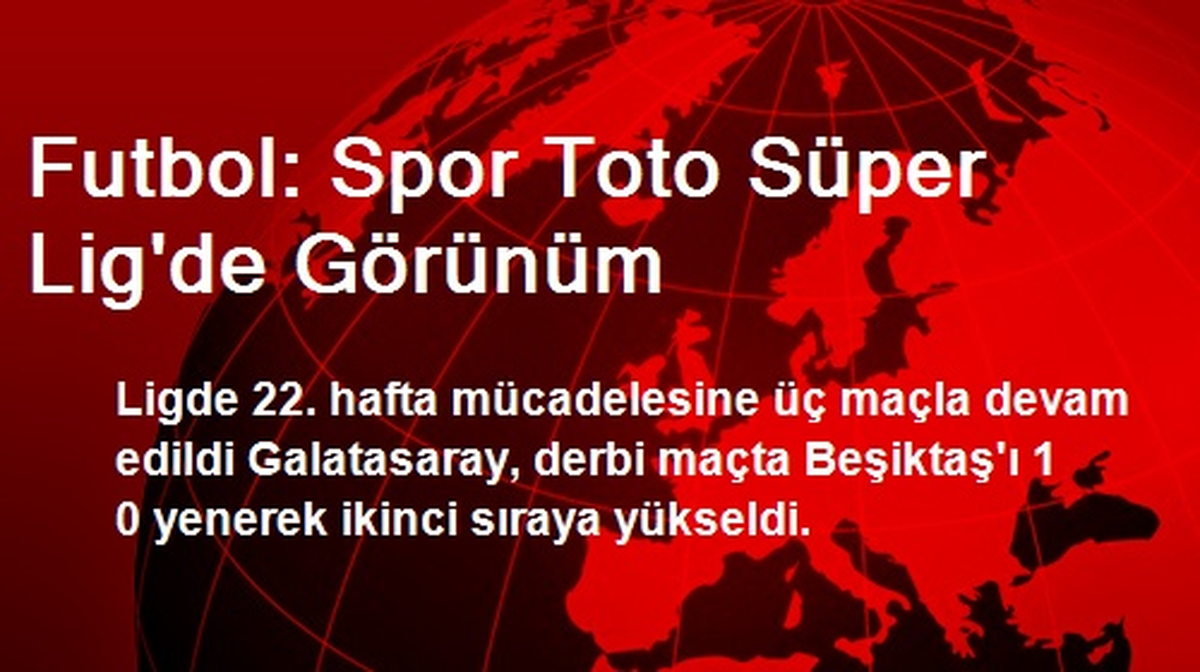 Futbol: Spor Toto Süper Lig\'de Görünüm