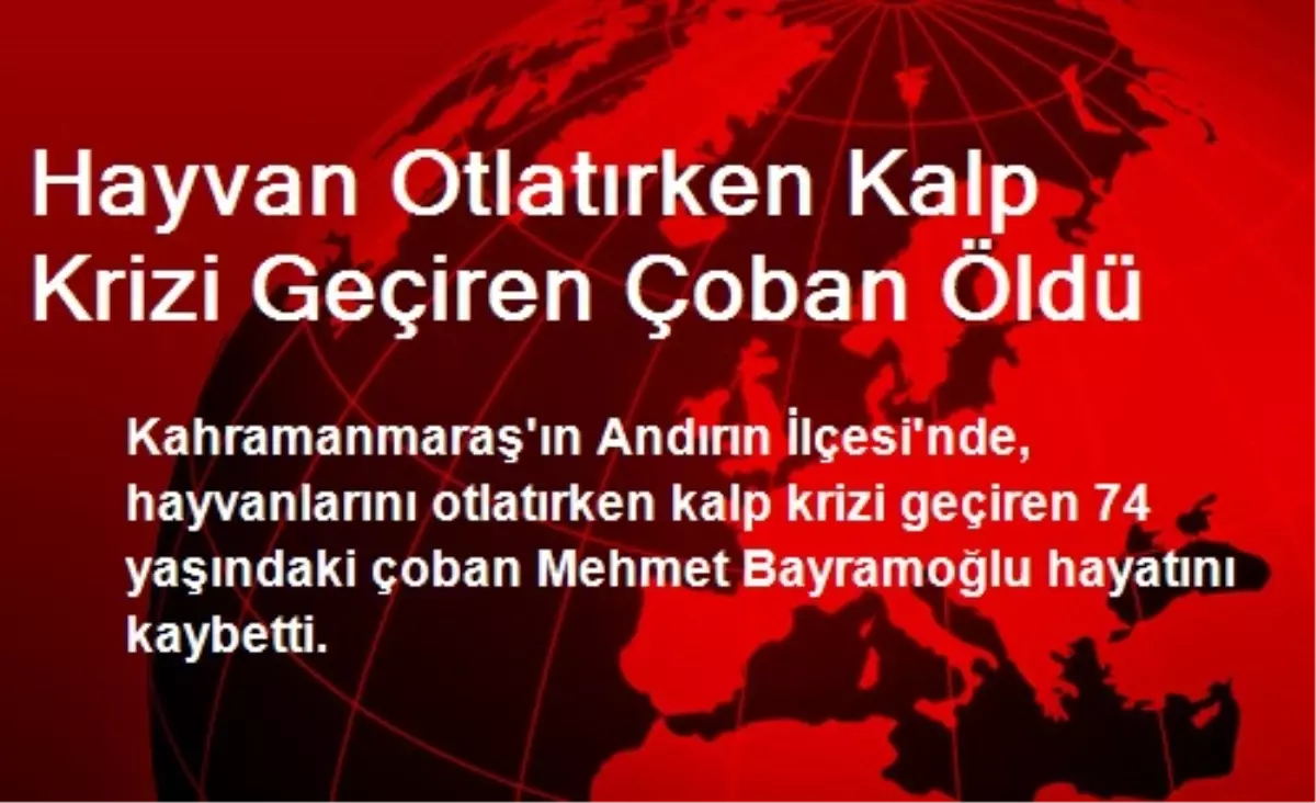 Hayvan Otlatırken Kalp Krizi Geçiren Çoban Öldü