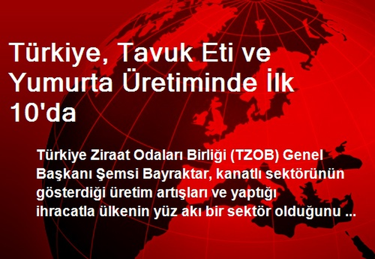 Türkiye, Tavuk Eti ve Yumurta Üretiminde İlk 10\'da