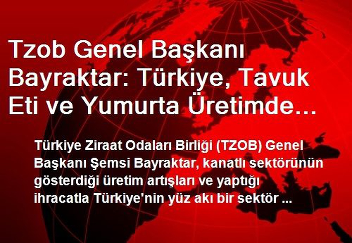 Tzob Genel Başkanı Bayraktar: Türkiye, Tavuk Eti ve Yumurta Üretimde İlk 10\'da