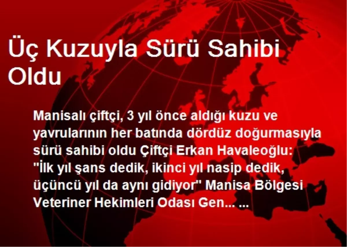 Manisa\'da Üç Kuzuyla Sürü Sahibi Oldu