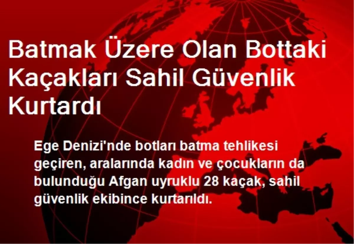 Batmak Üzere Olan Bottaki Kaçakları Sahil Güvenlik Kurtardı