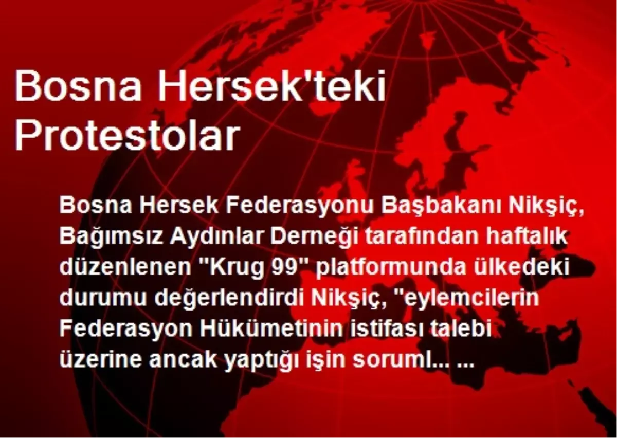 Bosna Hersek\'teki Protestolar