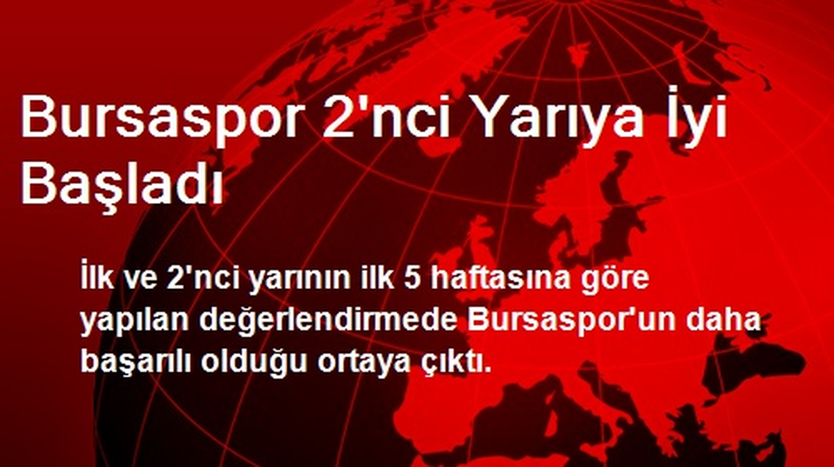 Bursaspor 2\'nci Yarıya İyi Başladı