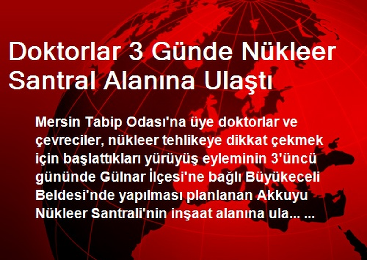 Doktorlar 3 Günde Nükleer Santral Alanına Ulaştı