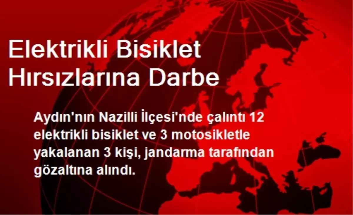 Elektrikli Bisiklet Hırsızlarına Darbe