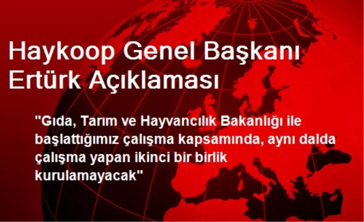 Haykoop Genel Başkanı Ertürk Açıklaması