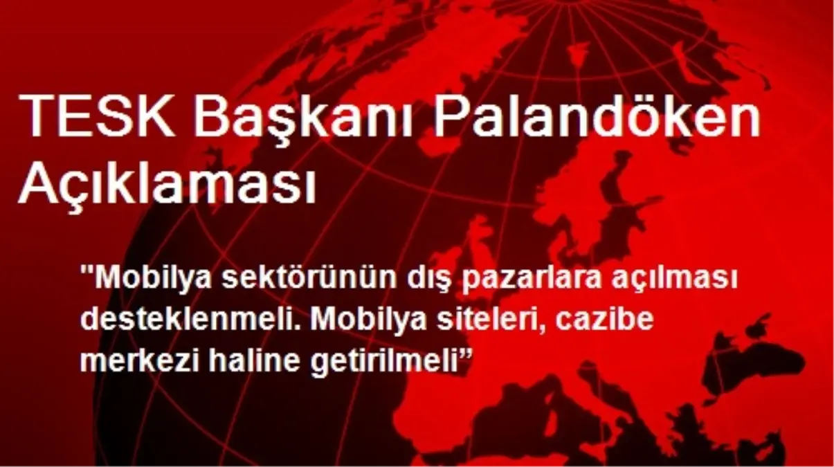 TESK Başkanı Palandöken Açıklaması