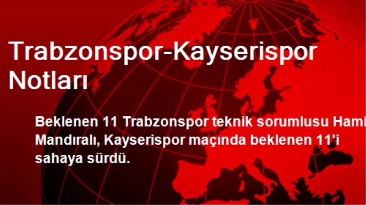 Trabzonspor-Kayserispor Notları