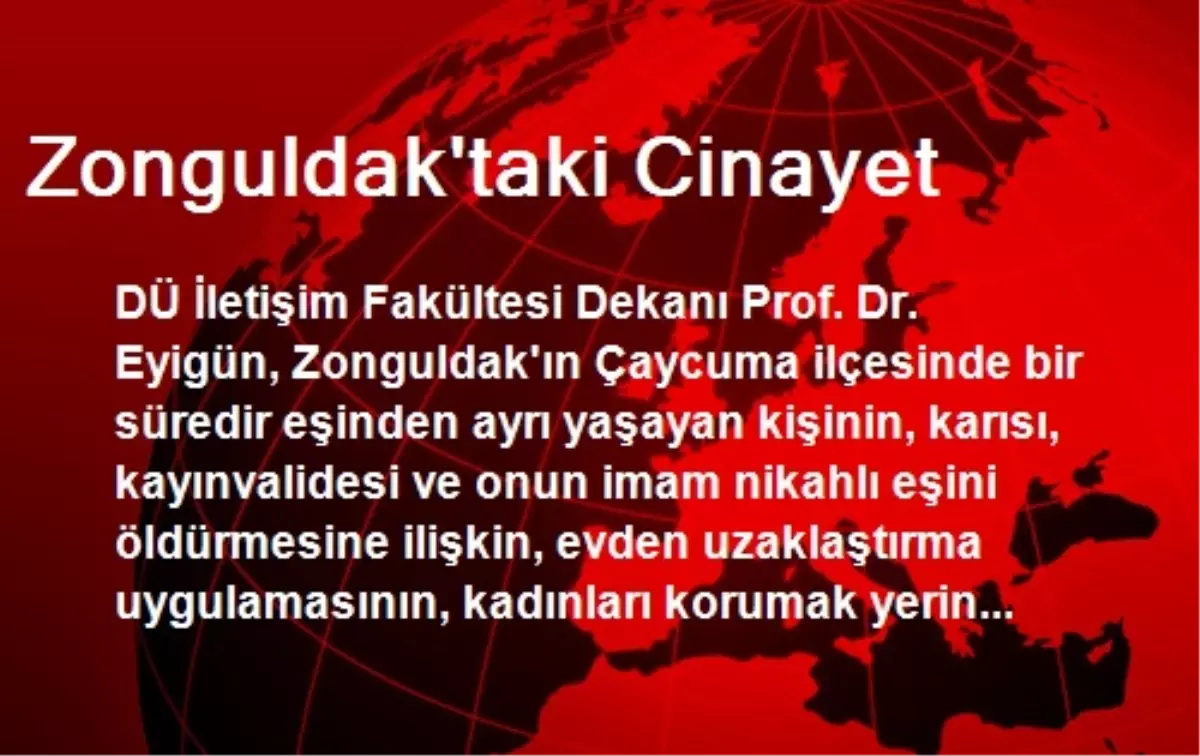 Zonguldak\'taki Cinayet