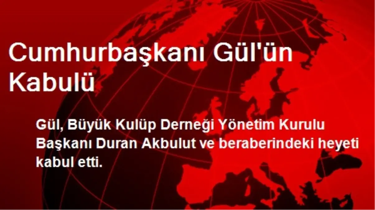 Cumhurbaşkanı Gül\'ün Kabulü