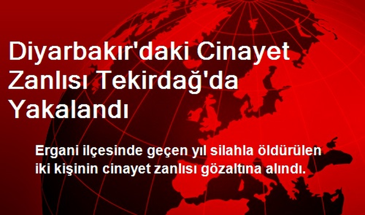 Diyarbakır\'daki Cinayet Zanlısı Tekirdağ\'da Yakalandı