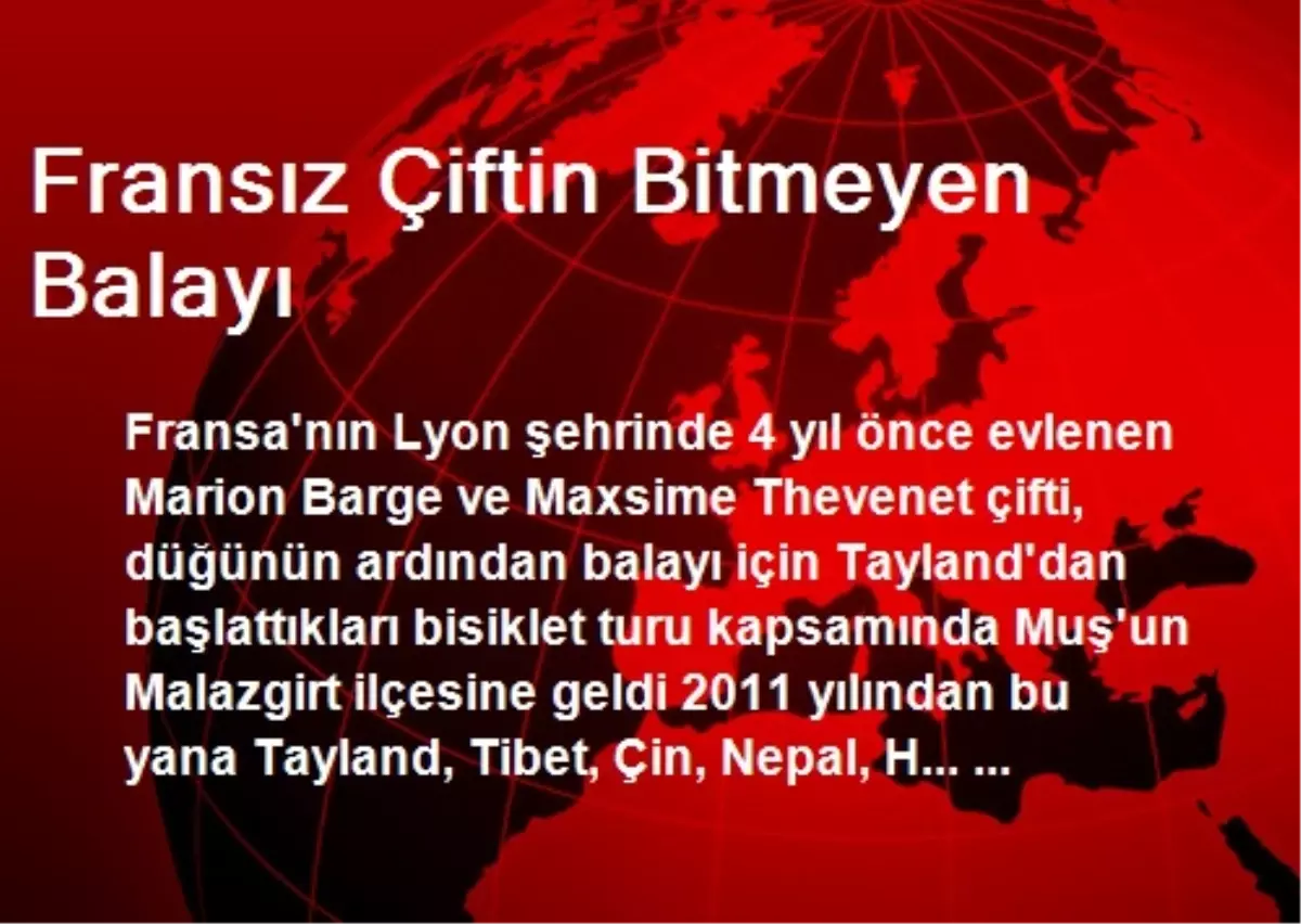 Fransız Çiftin Bitmeyen Balayı