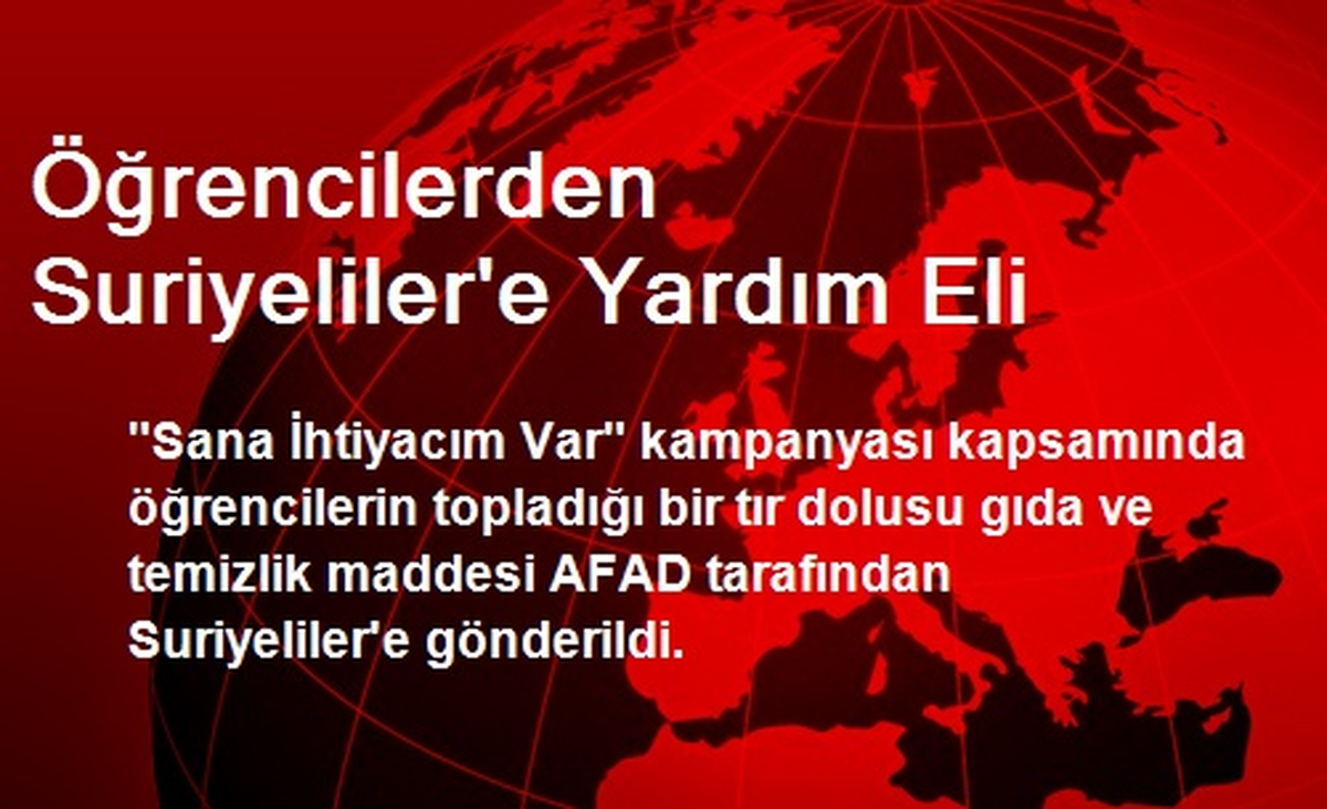 Öğrencilerden Suriyeliler\'e Yardım Eli