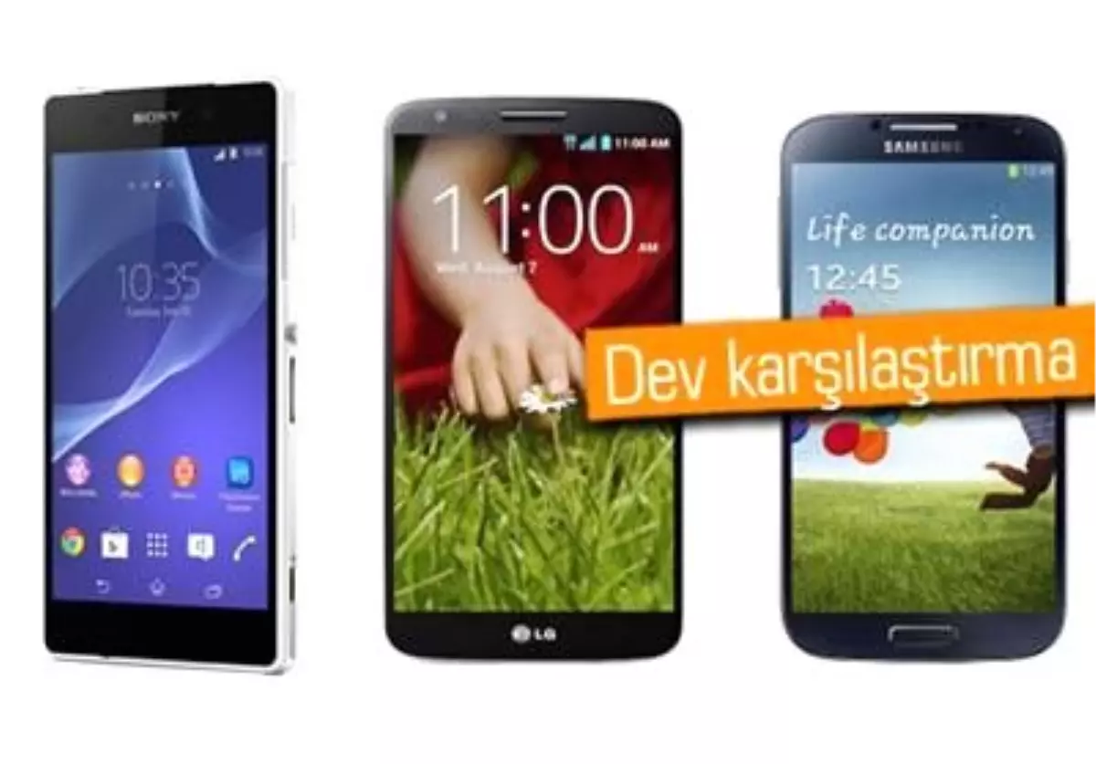 Xperia Z2, Lg G2 ve Galaxy S4 Karşılaştırması