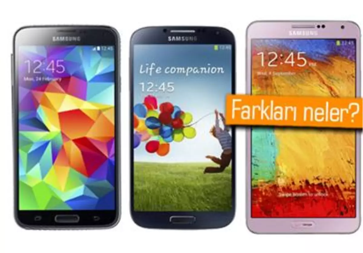 Galaxy S5, Galaxy S4 ve Galaxy Note 3\'ün Karşısında