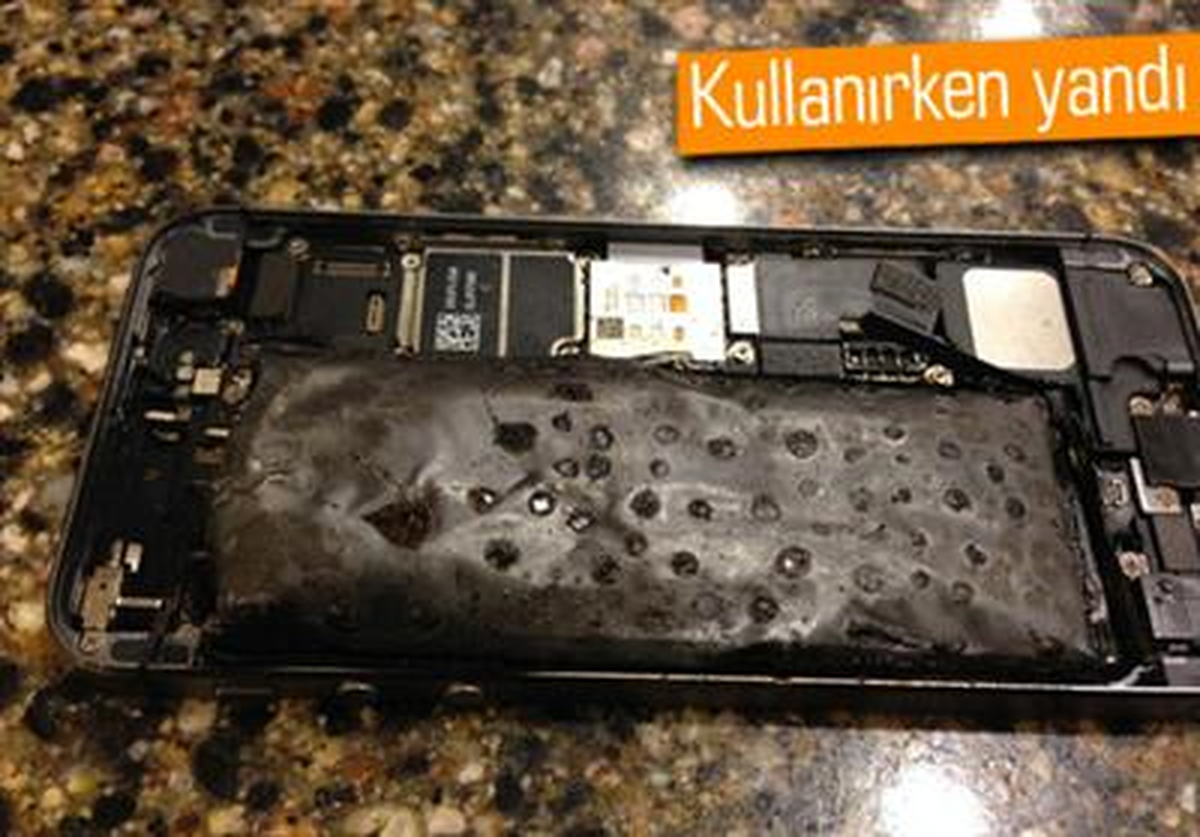 İphone 5s\'in Bataryası Şişti ve Yandı!