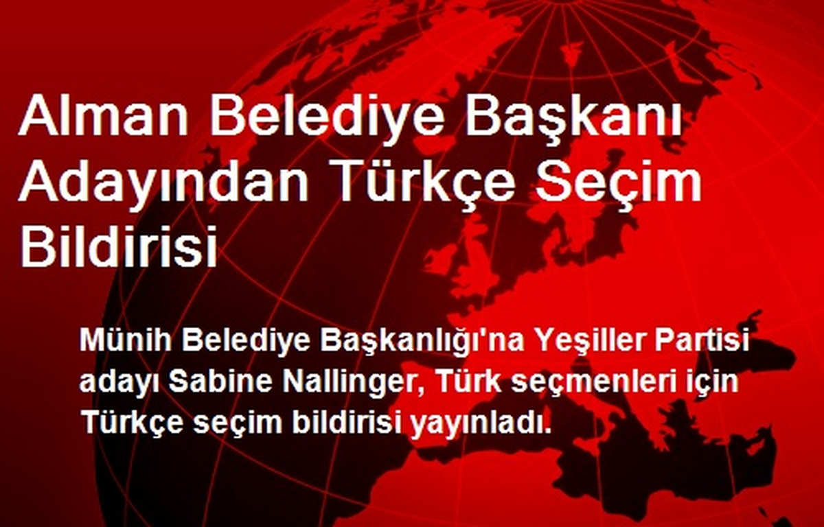Alman Belediye Başkanı Adayından Türkçe Seçim Bildirisi