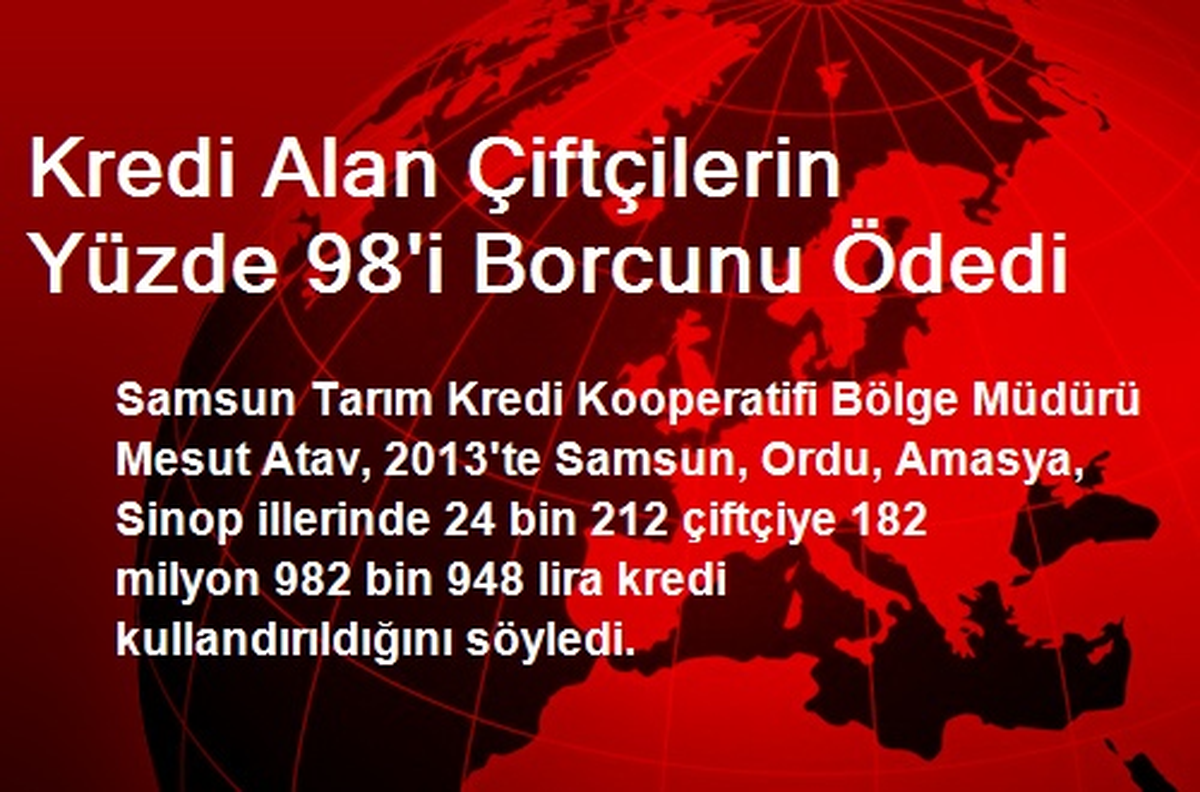 Kredi Alan Çiftçilerin Yüzde 98\'i Borcunu Ödedi