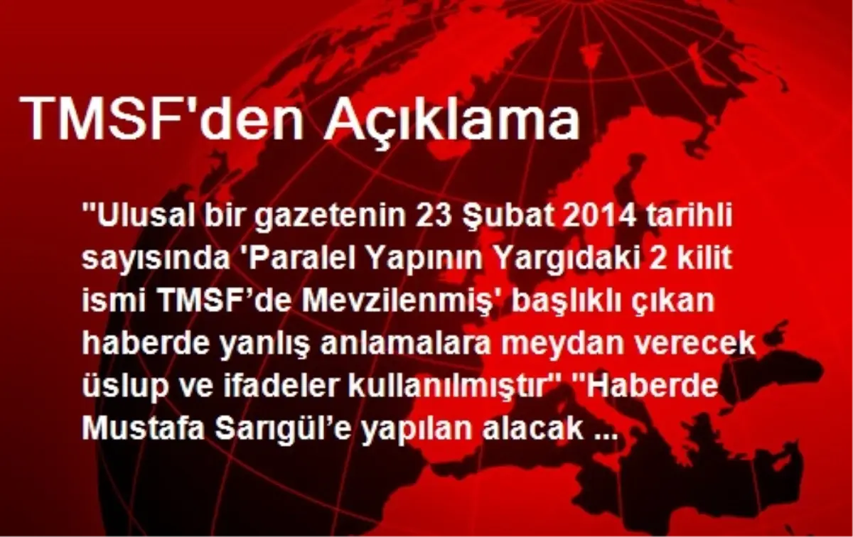 TMSF\'den Açıklama