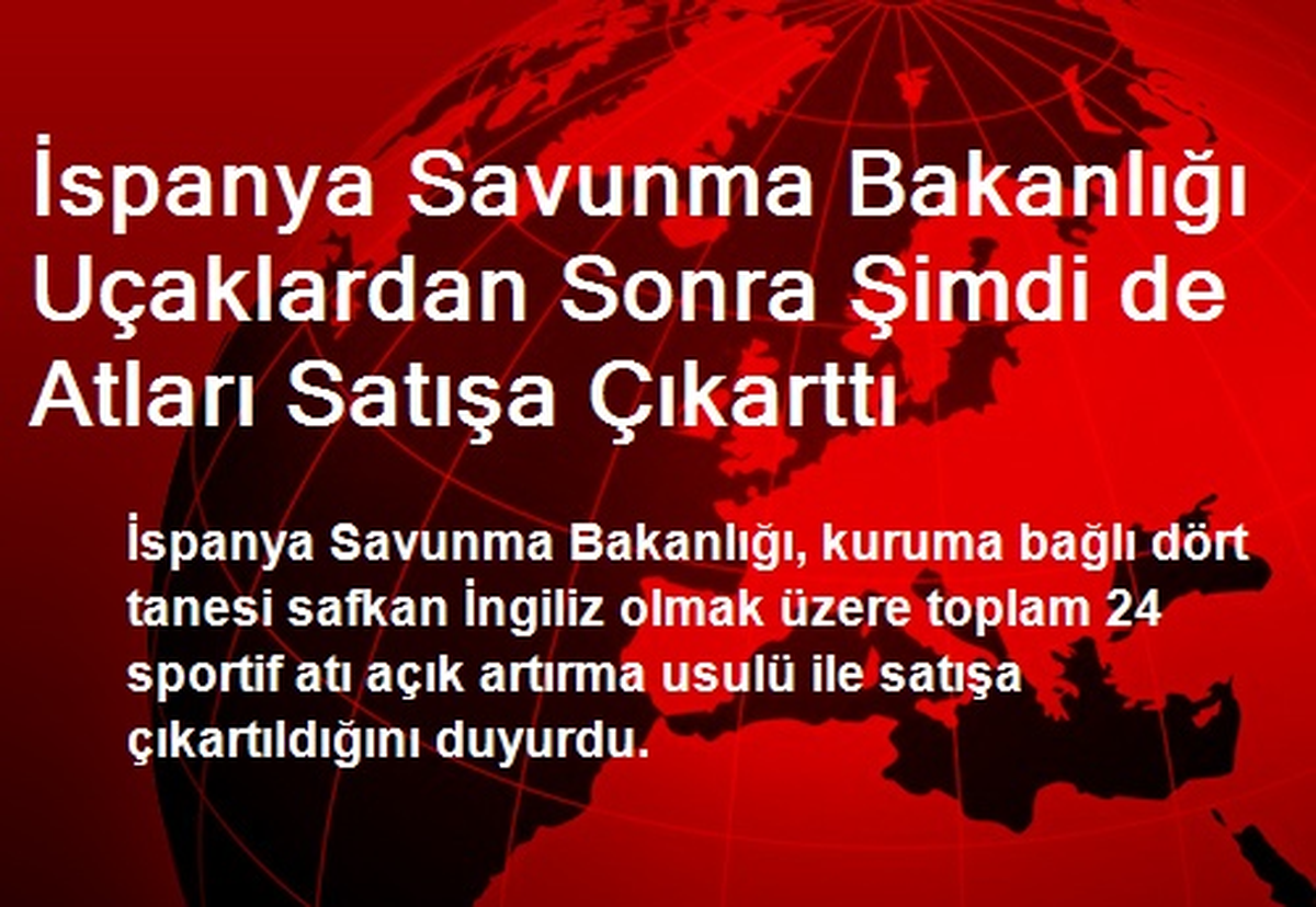 İspanya Savunma Bakanlığı Uçaklardan Sonra Şimdi de Atları Satışa Çıkarttı