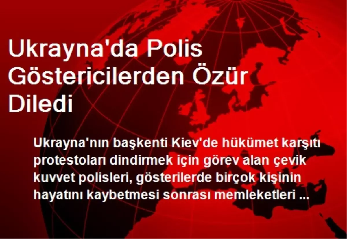 Ukrayna\'da Polis Göstericilerden Özür Diledi