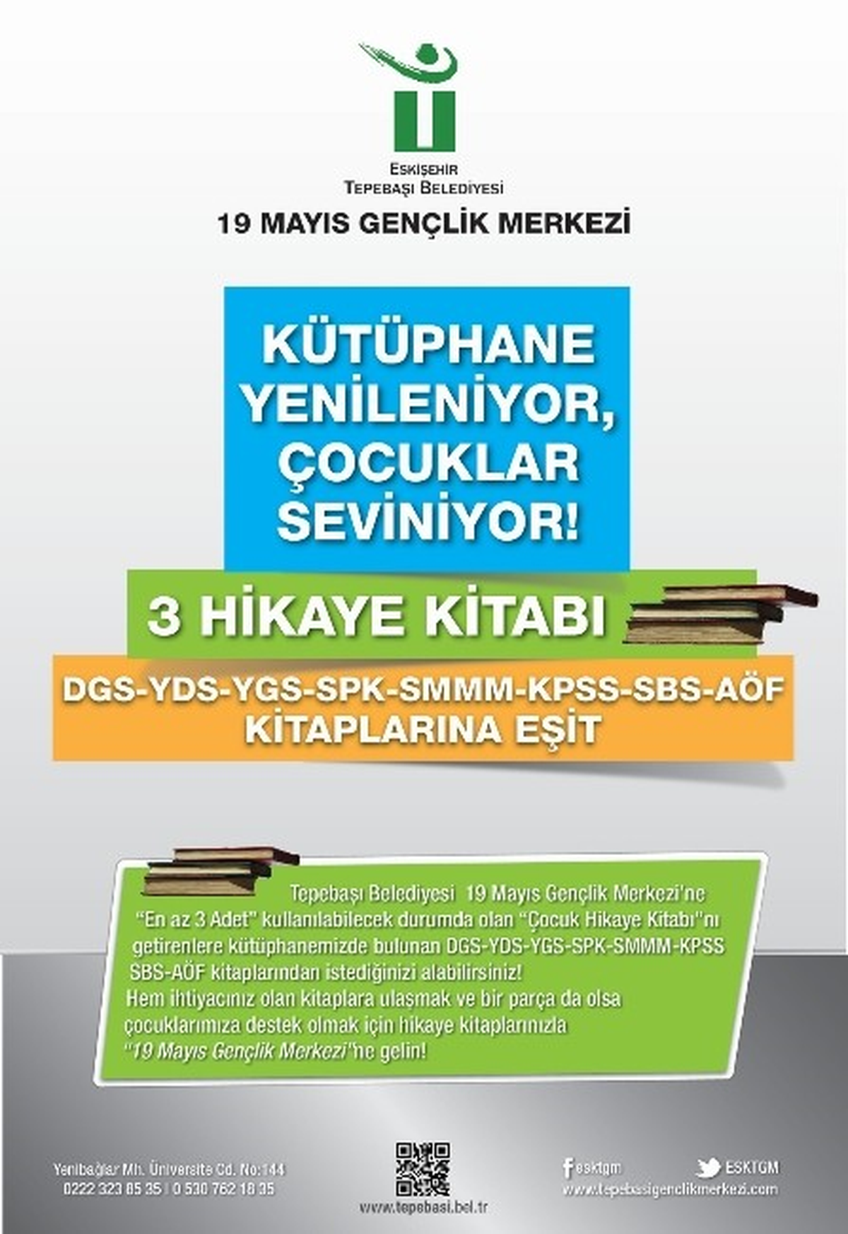 Tepebaşı Gençlik Merkezinden Kitap Kampanyası