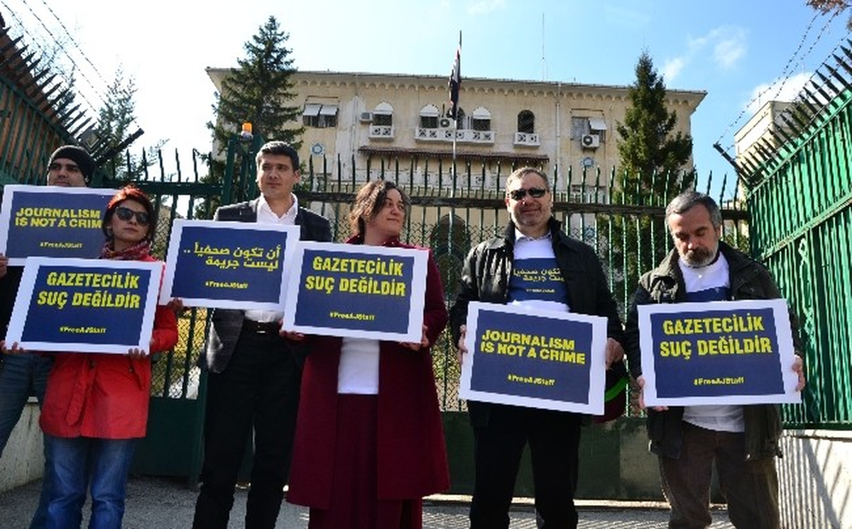 Mısır Büyükelçiliği Önünde Gazeteci Eylemi